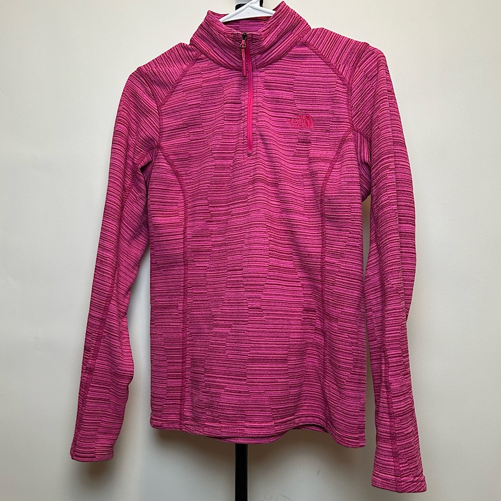 The North Face women’s quarter-zip sweater, pink color, size M